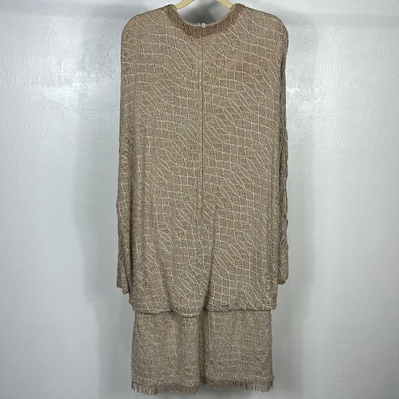 Damianou Long Sleeve Drop Waist Evening Crochet Deco Dress Size M - Picture 6 of 12